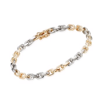 Anchor Facet 14 kt bicolor bracelet